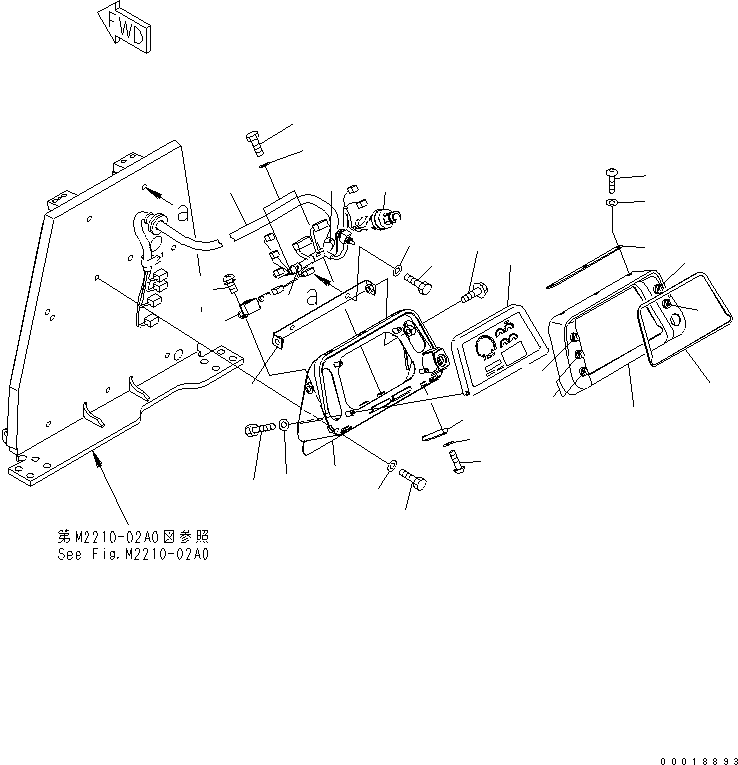 Bulldozers Komatsu / D31PX-21A S/N 50501-UP (Overseas Version)(d31px-1c) / PANEL (FOR CANOPY)(240820 : K2211-01A0)