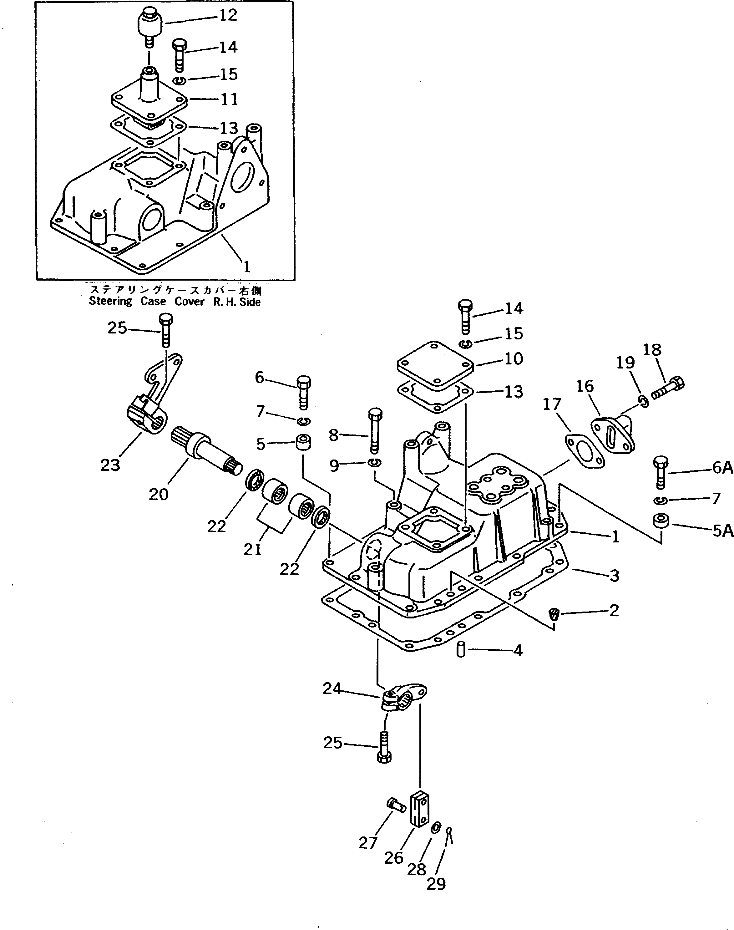 Crawler Loaders Komatsu / D31Q-18 S/N 40001-UP(d31q-18c) / STEERING CASE COVER(060160 : 2633) Crawler Loaders Komatsu / D31Q-18 S/N 40001-UP(d31q-18c) / STEERING CASE COVER(060160 : 2633)