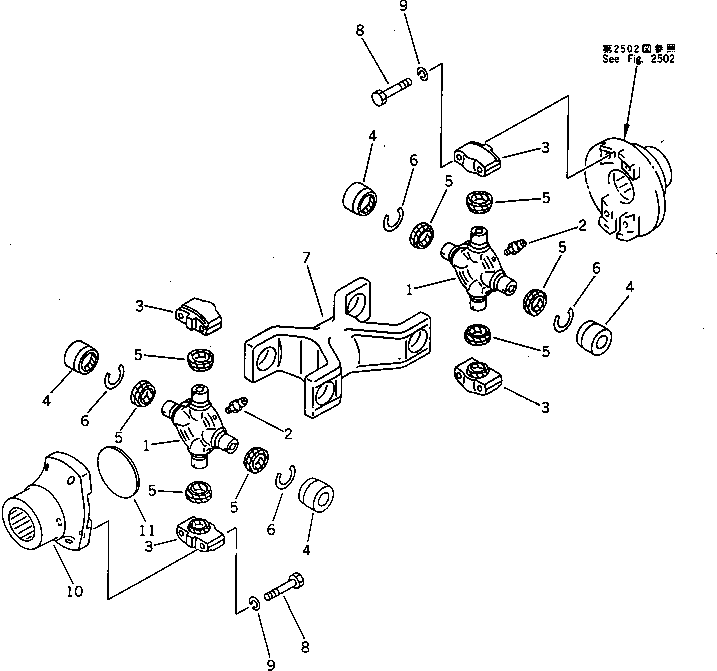 Crawler Loaders Komatsu / D31Q-18 S/N 40001-UP(d31q-18r) / UNIVERSAL JOINT(060010 : 2001) Crawler Loaders Komatsu / D31Q-18 S/N 40001-UP(d31q-18r) / UNIVERSAL JOINT(060010 : 2001)