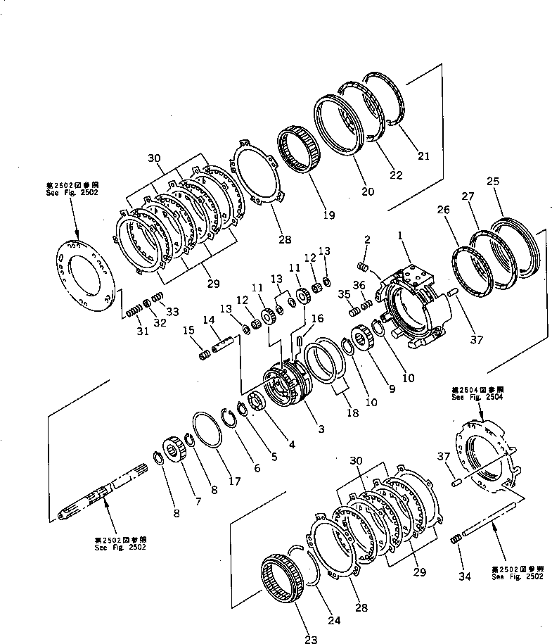 Crawler Loaders Komatsu / D31Q-18 S/N 40001-UP(d31q-18r) / TRANSMISSION (FORWARD AND 3RD HOUSING) (3/7)(060050 : 2503) Crawler Loaders Komatsu / D31Q-18 S/N 40001-UP(d31q-18r) / TRANSMISSION (FORWARD AND 3RD HOUSING) (3/7)(060050 : 2503)