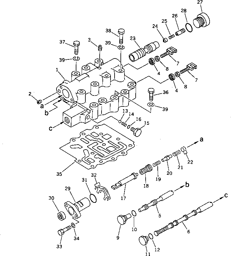 Crawler Loaders Komatsu / D31Q-18 S/N 40001-UP(d31q-18r) / TRANSMISSION VALVE (SELECTOR AND INCHING)(060110 : 2561) Crawler Loaders Komatsu / D31Q-18 S/N 40001-UP(d31q-18r) / TRANSMISSION VALVE (SELECTOR AND INCHING)(060110 : 2561)