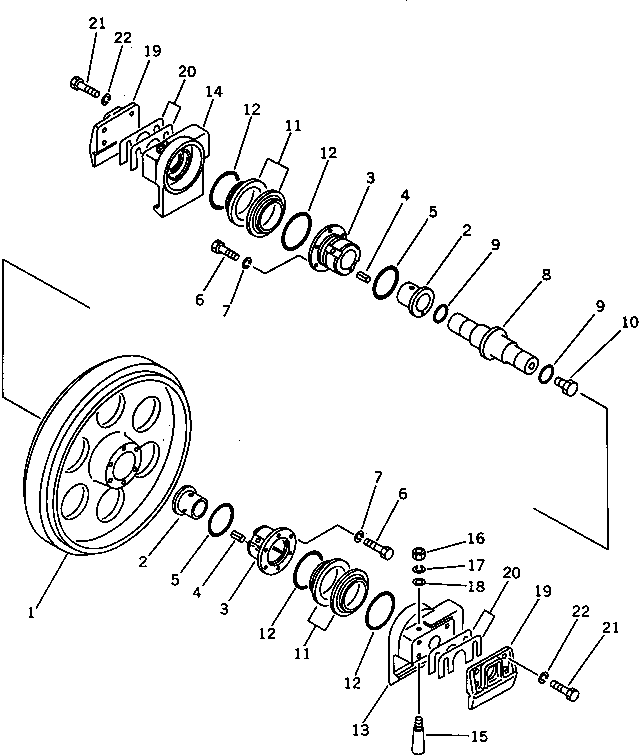 Crawler Loaders Komatsu / D31Q-18 S/N 40001-UP(d31q-18r) / FRONT IDLER(090050 : 3101) Crawler Loaders Komatsu / D31Q-18 S/N 40001-UP(d31q-18r) / FRONT IDLER(090050 : 3101)