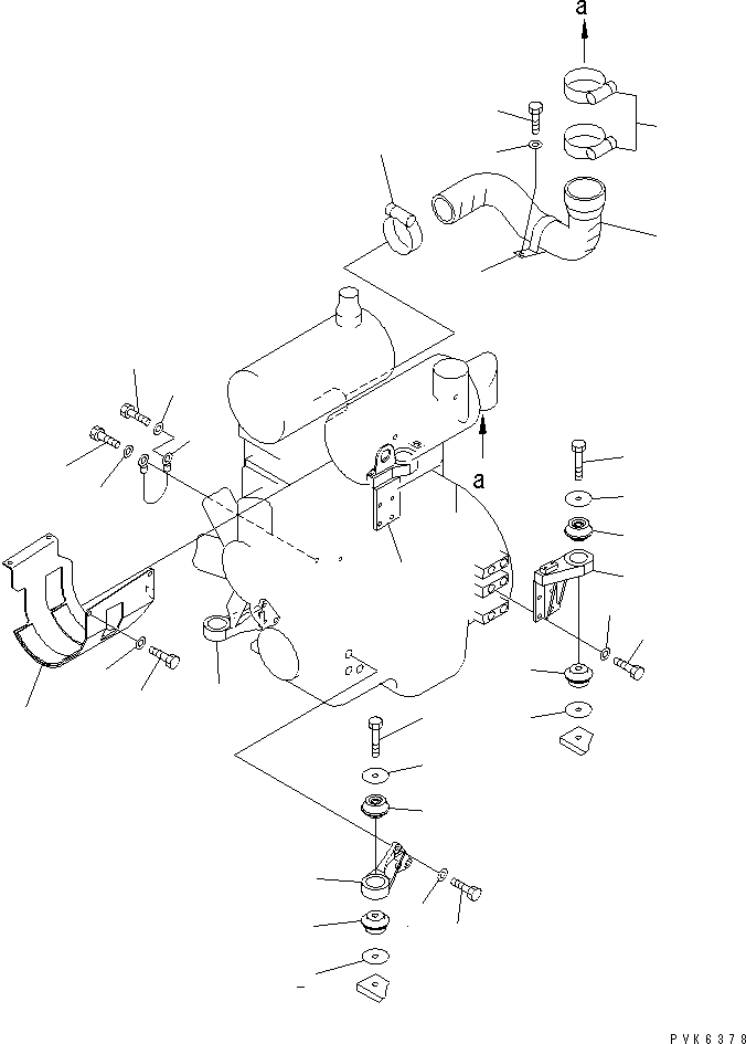 Crawler Loaders Komatsu / D31Q-20 S/N 41001-UP(d31q-20r) / ENGINE MOUNTING PARTS(#41184-)(030090 : B0100-01A0A)