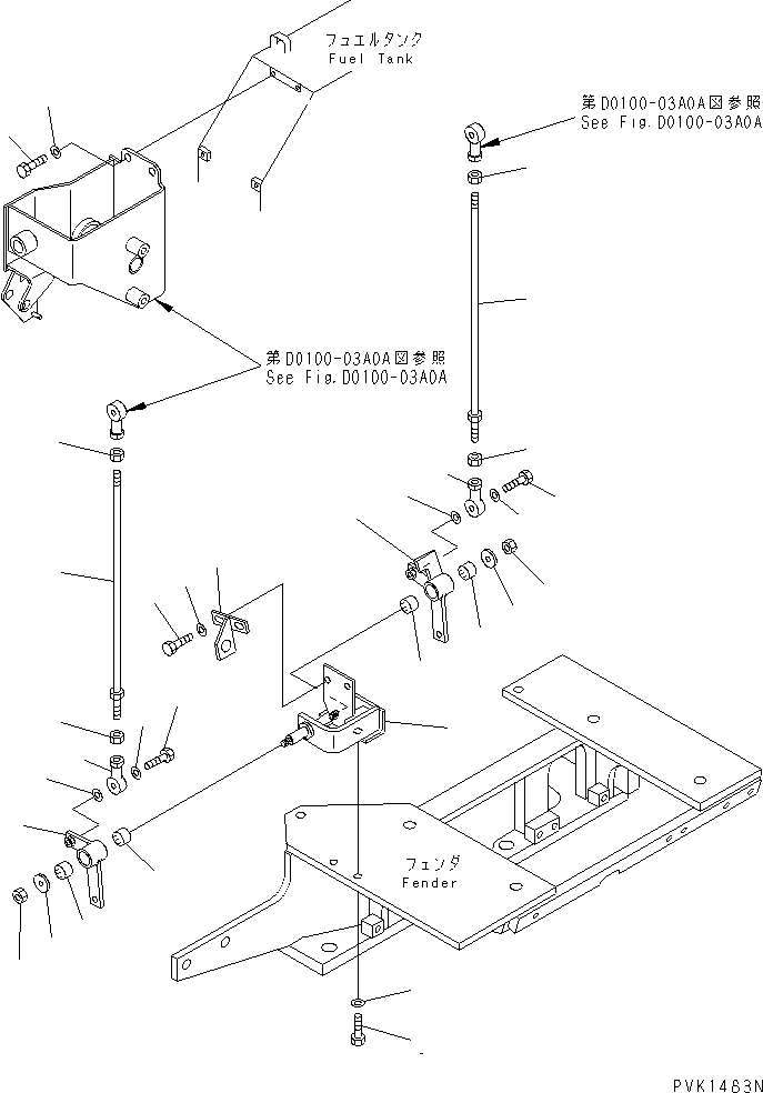 Crawler Loaders Komatsu / D31Q-20 S/N 41001-UP(d31q-20r) / TRANSMISSION CONTROL LEVER (2/4)(#41184-)(090100 : D0100-04A0A)