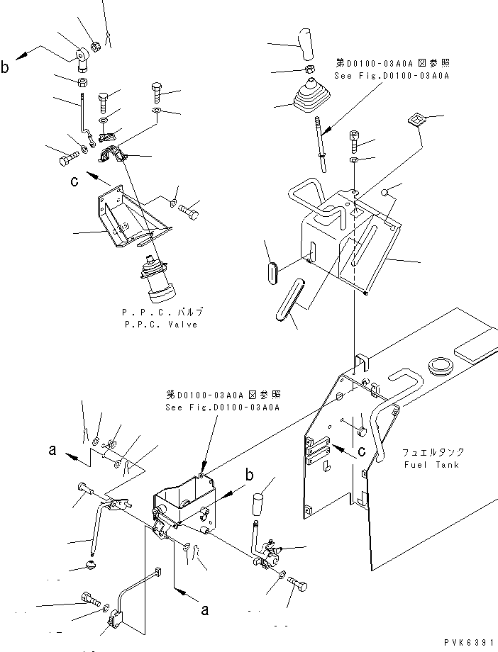 Crawler Loaders Komatsu / D31Q-20 S/N 41001-UP(d31q-20r) / TRANSMISSION CONTROL LEVER (4/4)(#41184-)(090140 : D0100-06A0B)