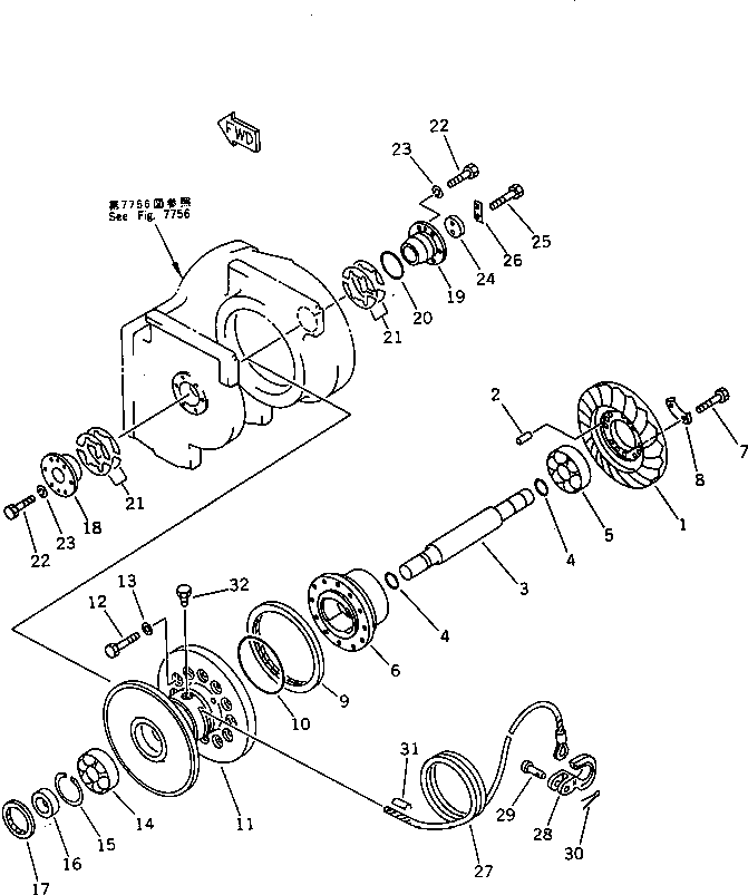 Crawler Loaders Komatsu / D31S-18 S/N 40001-UP(d31s-18c) / TOWING WINCH (BEVEL GEAR ? DRUM AND WIRE ROPE)(210270 : 7754) Crawler Loaders Komatsu / D31S-18 S/N 40001-UP(d31s-18c) / TOWING WINCH (BEVEL GEAR ? DRUM AND WIRE ROPE)(210270 : 7754)
