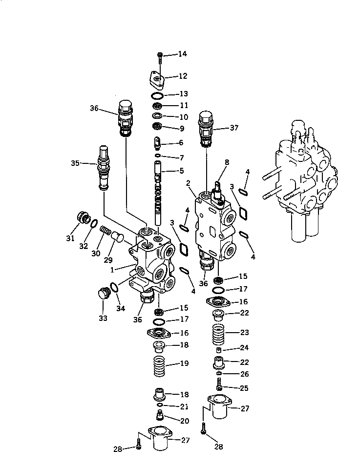 Crawler Loaders Komatsu / D31S-18 S/N 40001-UP(d31s-18r) / HYDRAULIC CONTROL VALVE (1/3) (FOR RIPPER WITH FRONT ATTACHMENT)(180080 : 6221) Crawler Loaders Komatsu / D31S-18 S/N 40001-UP(d31s-18r) / HYDRAULIC CONTROL VALVE (1/3) (FOR RIPPER WITH FRONT ATTACHMENT)(180080 : 6221)