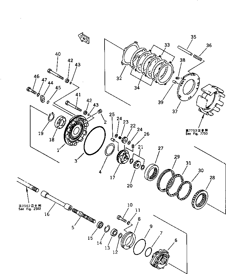 Crawler Loaders Komatsu / D31S-18 S/N 40001-UP(d31s-18r) / TOWING WINCH (WINDING CLUTCH 1/2)(210240 : 7752) Crawler Loaders Komatsu / D31S-18 S/N 40001-UP(d31s-18r) / TOWING WINCH (WINDING CLUTCH 1/2)(210240 : 7752)