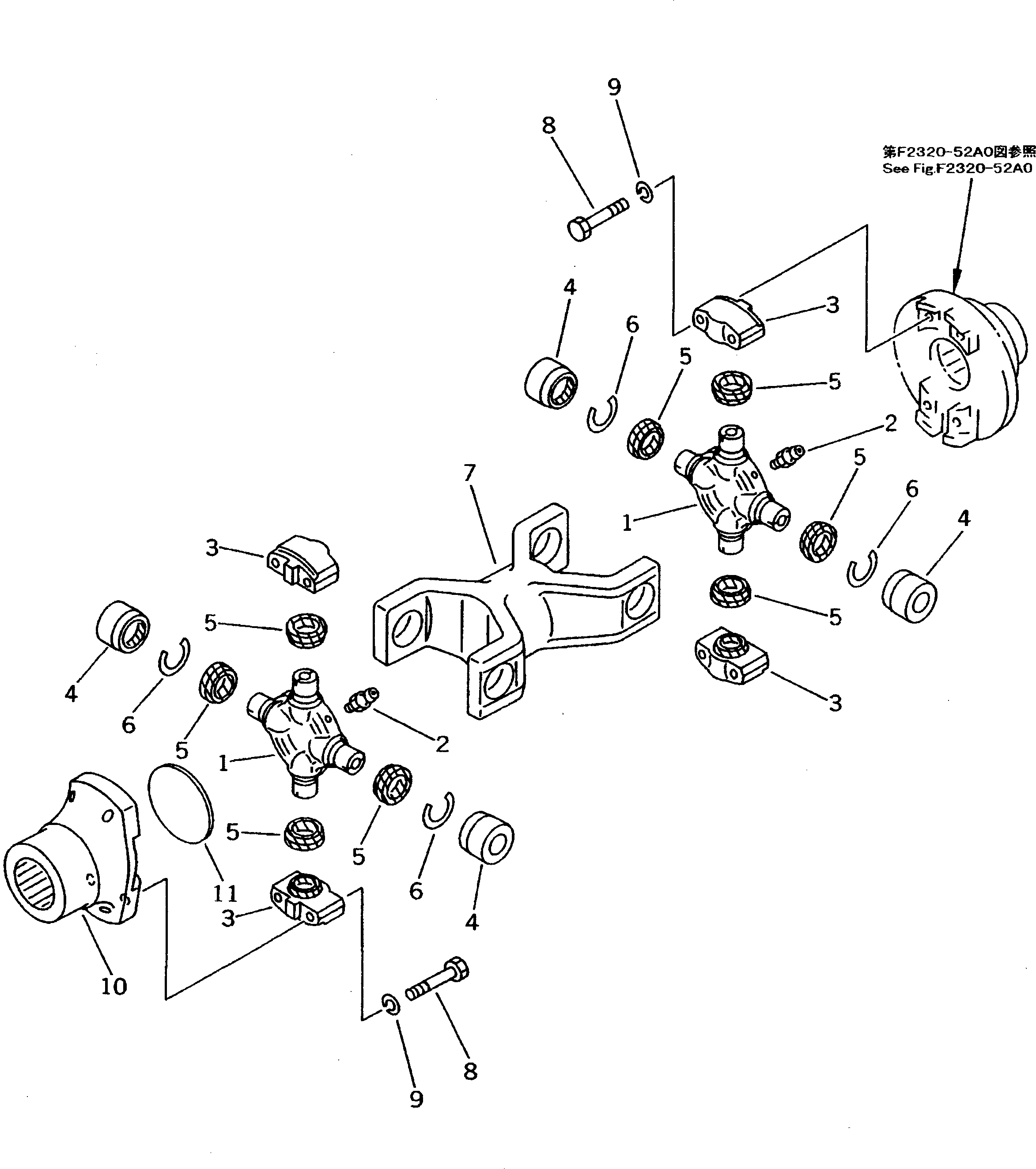 Crawler Loaders Komatsu / D31S-20 S/N 41001-UP(d31s-20c) / UNIVERSAL JOINT(150010 : F2200-01A0)