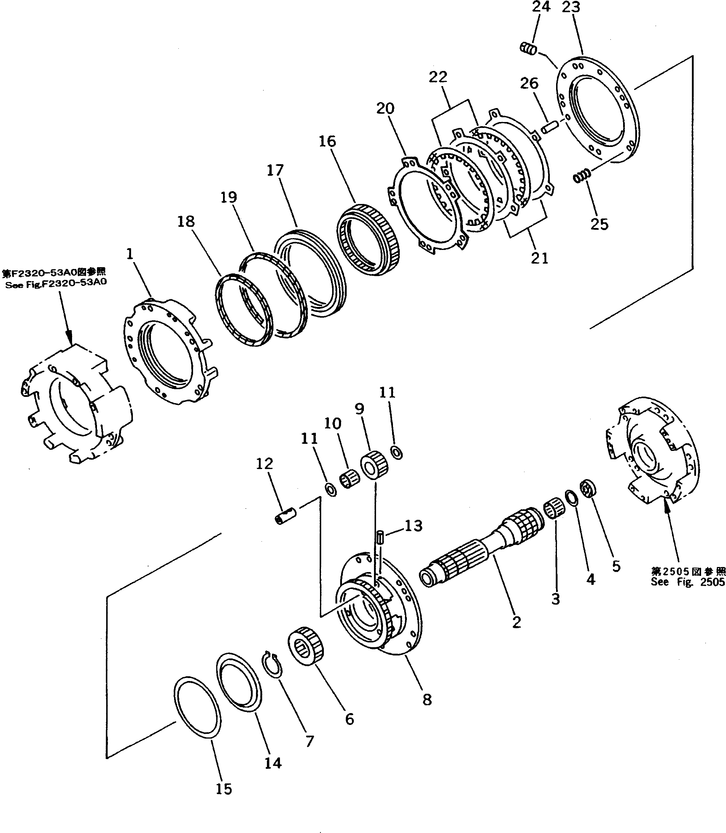 Crawler Loaders Komatsu / D31S-20 S/N 41001-UP(d31s-20c) / TRANSMISSION (2ND HOUSING) (4/7)(150050 : F2320-54A0)