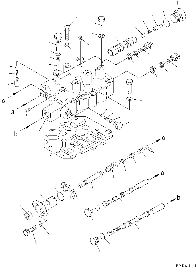 Crawler Loaders Komatsu / D31S-20 S/N 41001-UP(d31s-20c) / TRANSMISSION VALVE (SELECTOR AND INCHING)(150100 : F2320-59A0)