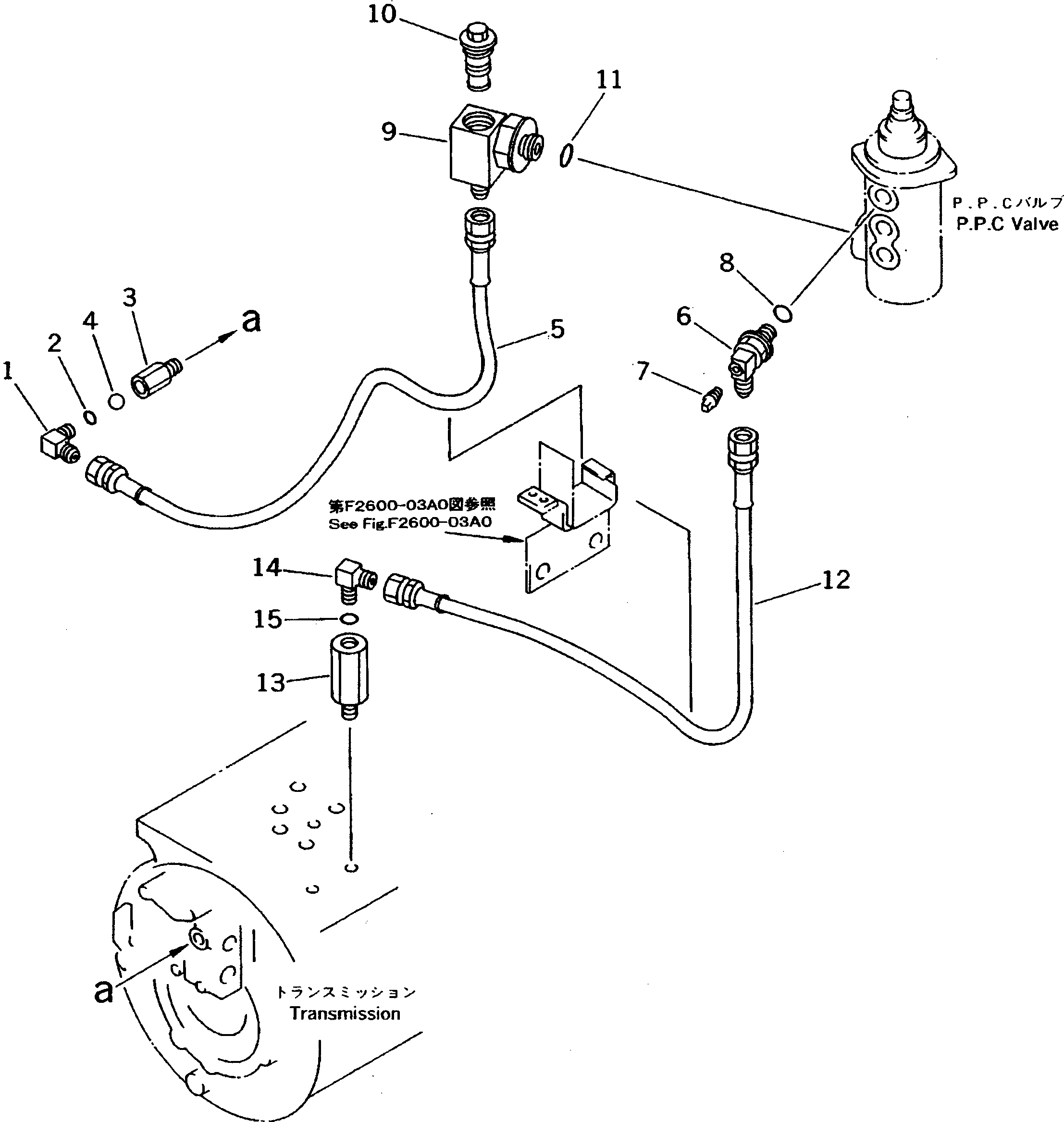 Crawler Loaders Komatsu / D31S-20 S/N 41001-UP(d31s-20c) / STEERING PIPING (1/3) (TRANSMISSION LINE)(#41001-41054)(150190 : F2600-01A0)