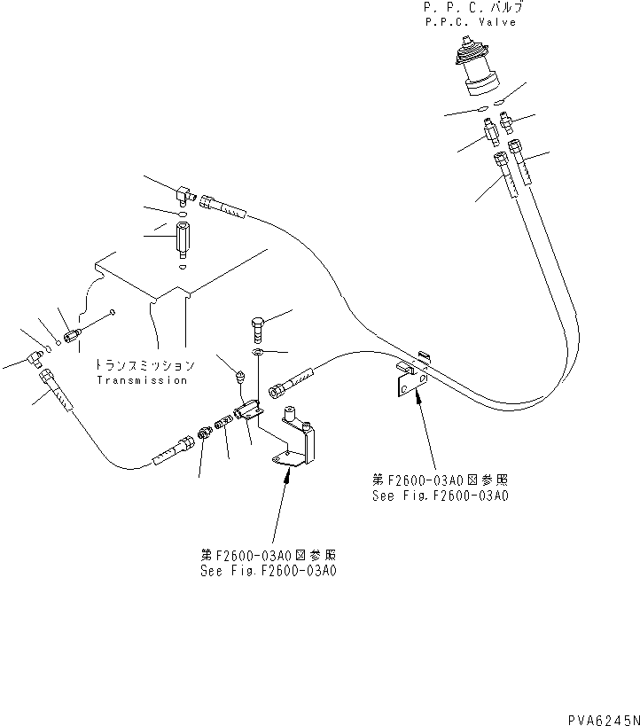 Crawler Loaders Komatsu / D31S-20 S/N 41001-UP(d31s-20c) / STEERING PIPING (1/3) (TRANSMISSION LINE)(#41055-)(150200 : F2600-01A0A)