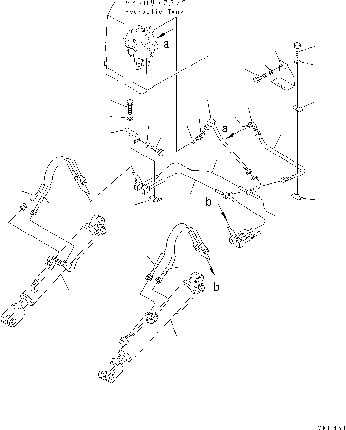 Crawler Loaders Komatsu / D31S-20 S/N 41001-UP(d31s-20c) / HYDRAULIC PIPING (LIFT CYLINDER LINE)(180090 : H2210-01A0)