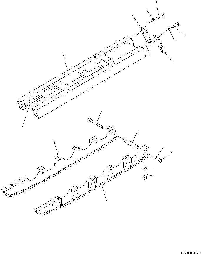 Crawler Loaders Komatsu / D31S-20 S/N 41001-UP(d31s-20r) / TRACK FRAME (WITH MONO BLOCK TYPE TRACK ROLLER GUARD)(#41237-)(300380 : R2100-01A1)