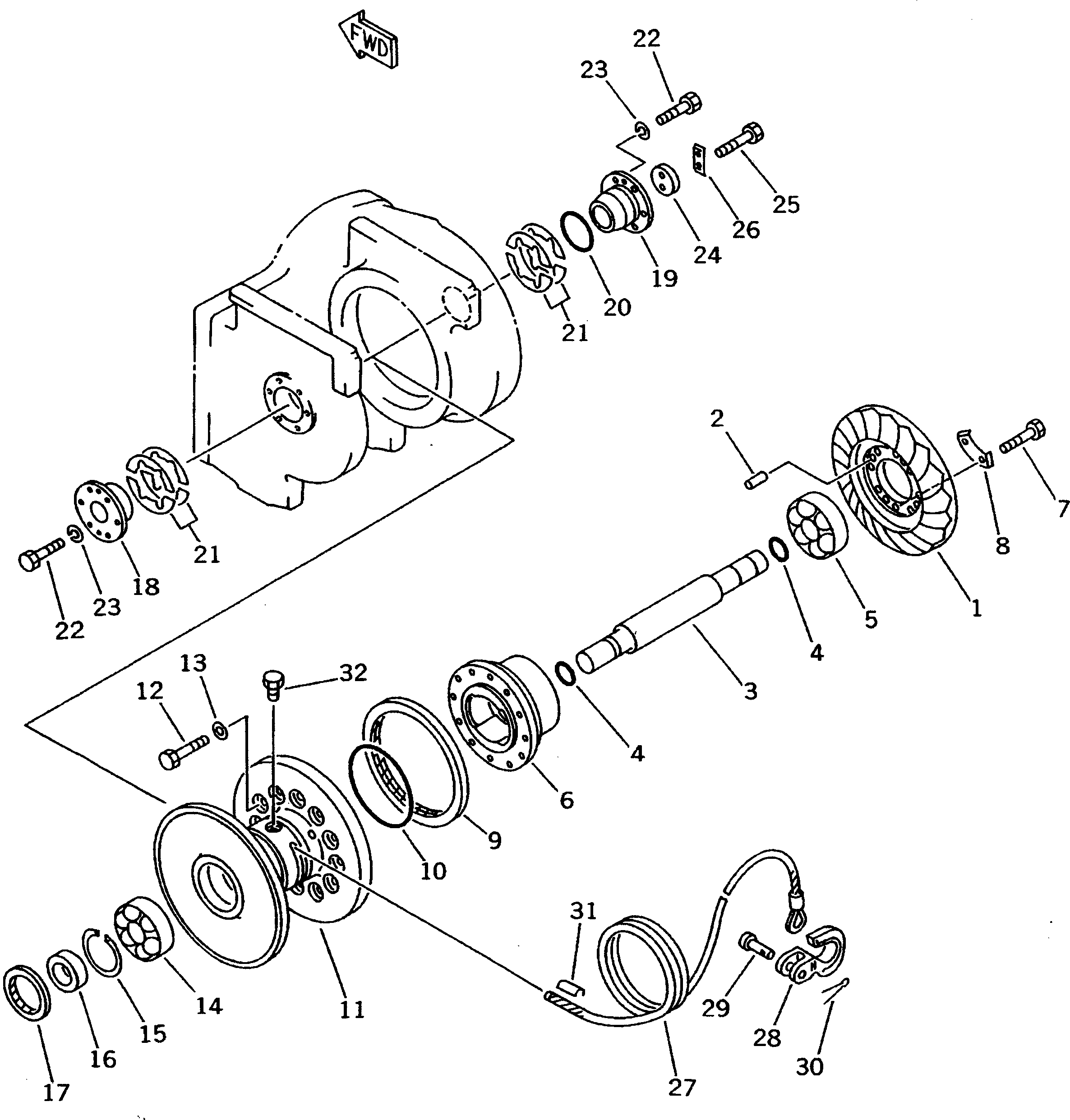 Crawler Loaders Komatsu / D31SM-20 S/N 41001-UP(d31sm-2r) / TOWING WINCH (BEVEL GEAR ? DRUM AND WIRE ROPE)(330100 : T2510-06A0) Crawler Loaders Komatsu / D31SM-20 S/N 41001-UP(d31sm-2r) / TOWING WINCH (BEVEL GEAR ? DRUM AND WIRE ROPE)(330100 : T2510-06A0)