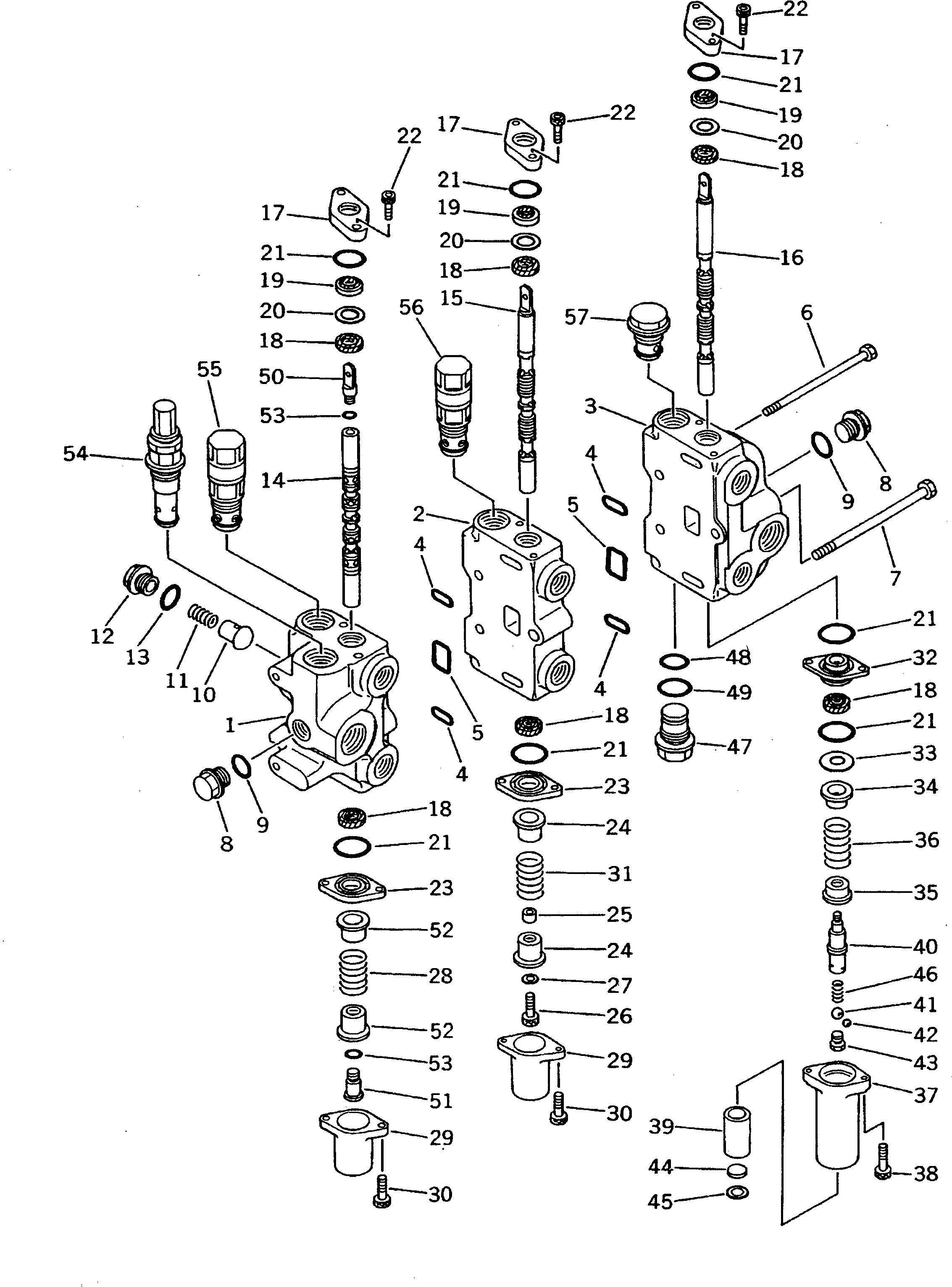 Crawler Loaders Komatsu / D31SM-20 S/N 41001-UP(d31sm-2r) / CONTROL VALVE (3-SPOOL) (1/2)(420130 : Y1663-01A0) Crawler Loaders Komatsu / D31SM-20 S/N 41001-UP(d31sm-2r) / CONTROL VALVE (3-SPOOL) (1/2)(420130 : Y1663-01A0)