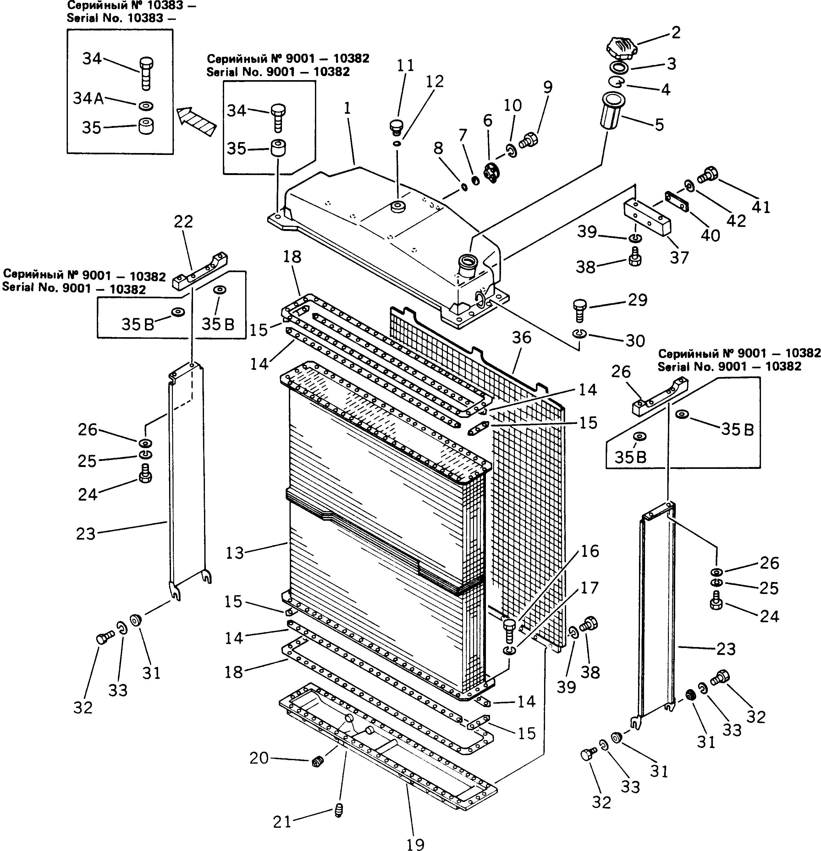 Bulldozers Komatsu / D355A-3X S/N 1010-UP(d355a-0c) / RADIATOR(#9001-)(030180 : 131D)
