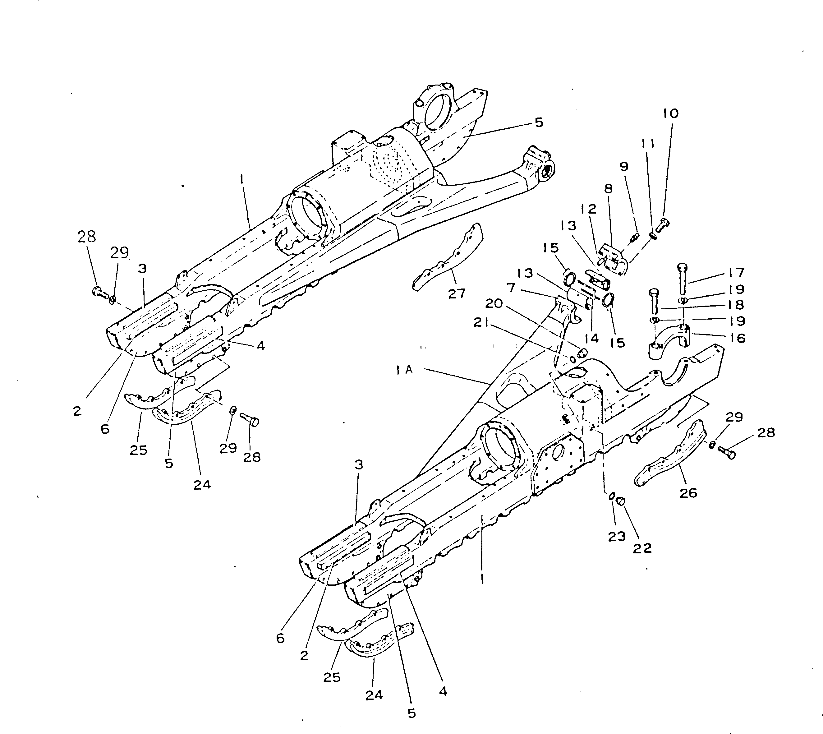 Bulldozers Komatsu / D355A-3X S/N 1010-UP(d355a-0c) / TRACK FRAME(#1632-)(120010 : 401B)