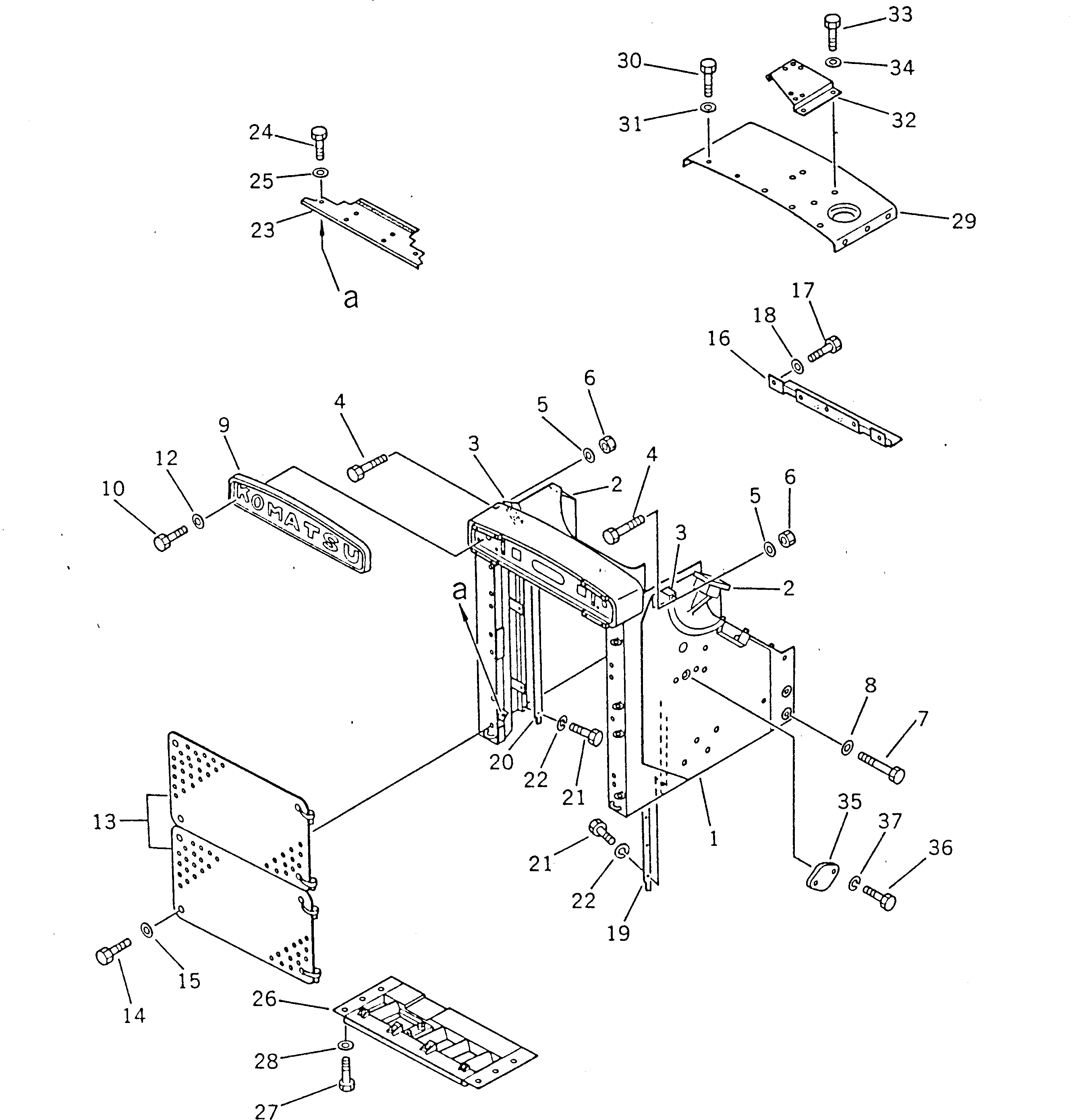 Bulldozers Komatsu / D355A-3X S/N 1010-UP(d355a-0c) / RADIATOR GUARD(#9001-)(150010 : 501E)