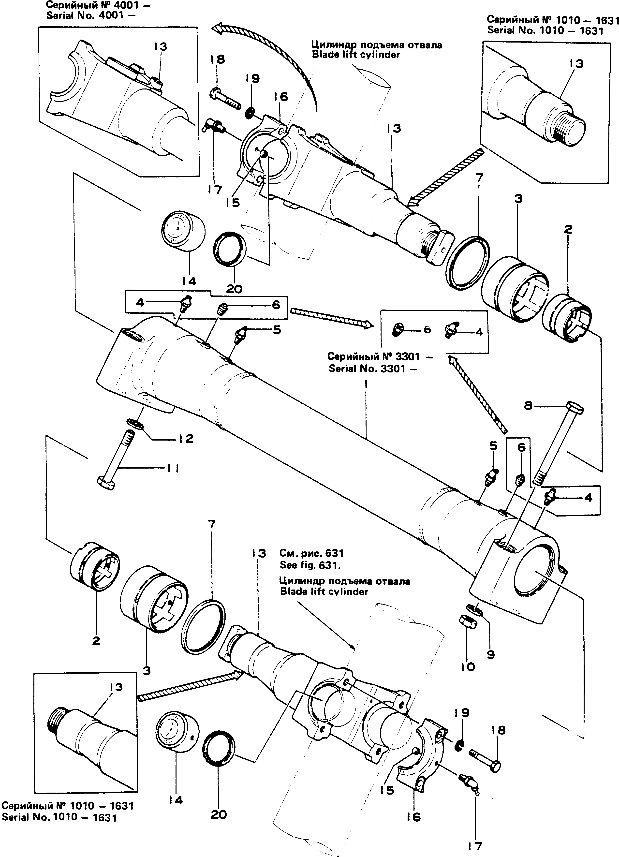 Bulldozers Komatsu / D355A-3X S/N 1010-UP(d355a-0c) / CYLINDER STAY(#1632-)(150150 : 561)
