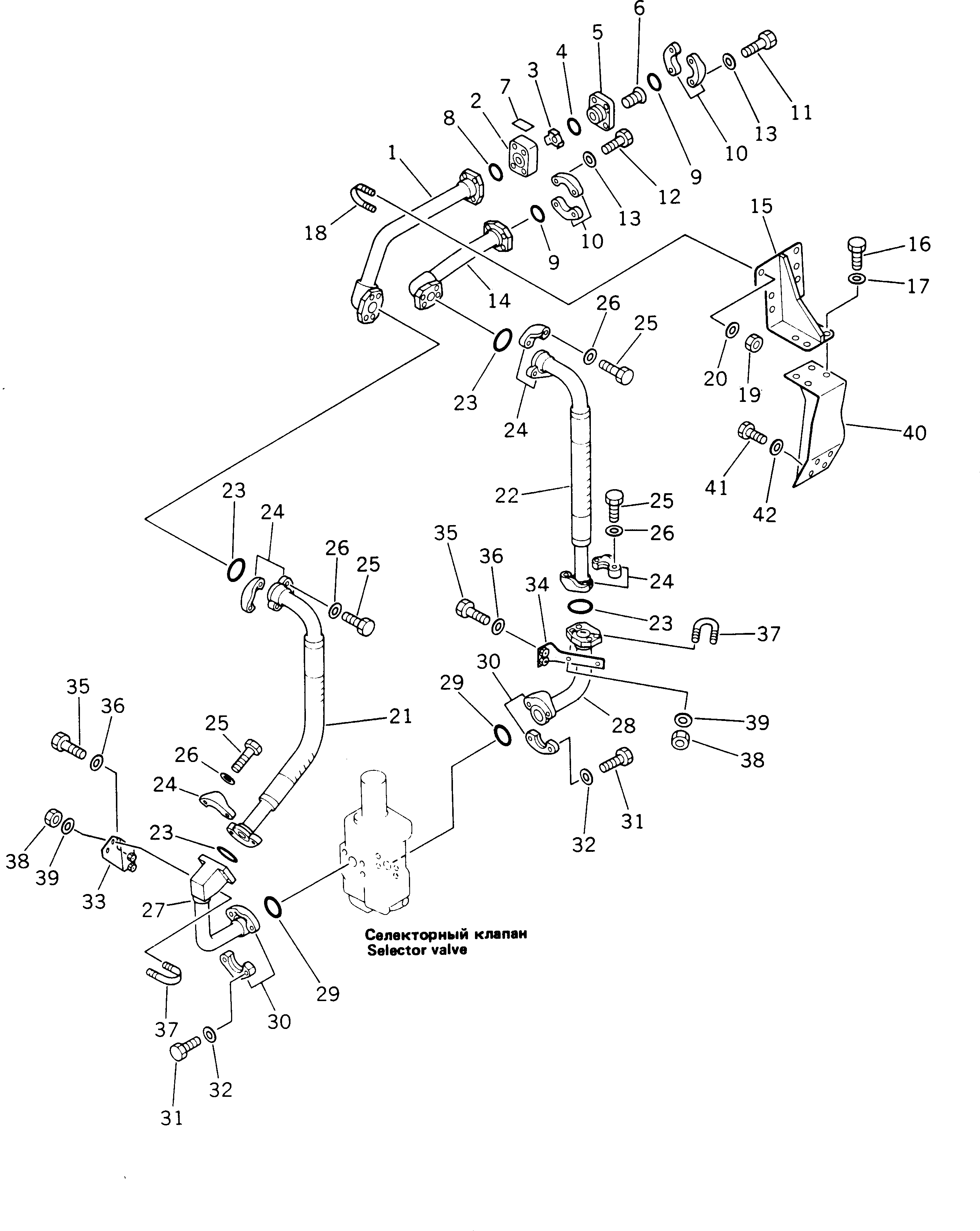 Bulldozers Komatsu / D355A-3X S/N 1010-UP(d355a-0c) / RIPPER MAIN PIPING(#9001-)(210100 : 731)