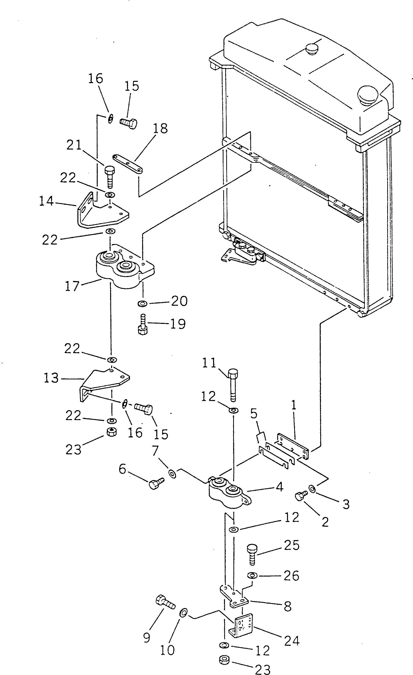 Bulldozers Komatsu / D355A-5 S/N 12622-UP(d355a-5c) / RADIATOR MOUNT(030060 : 1207)