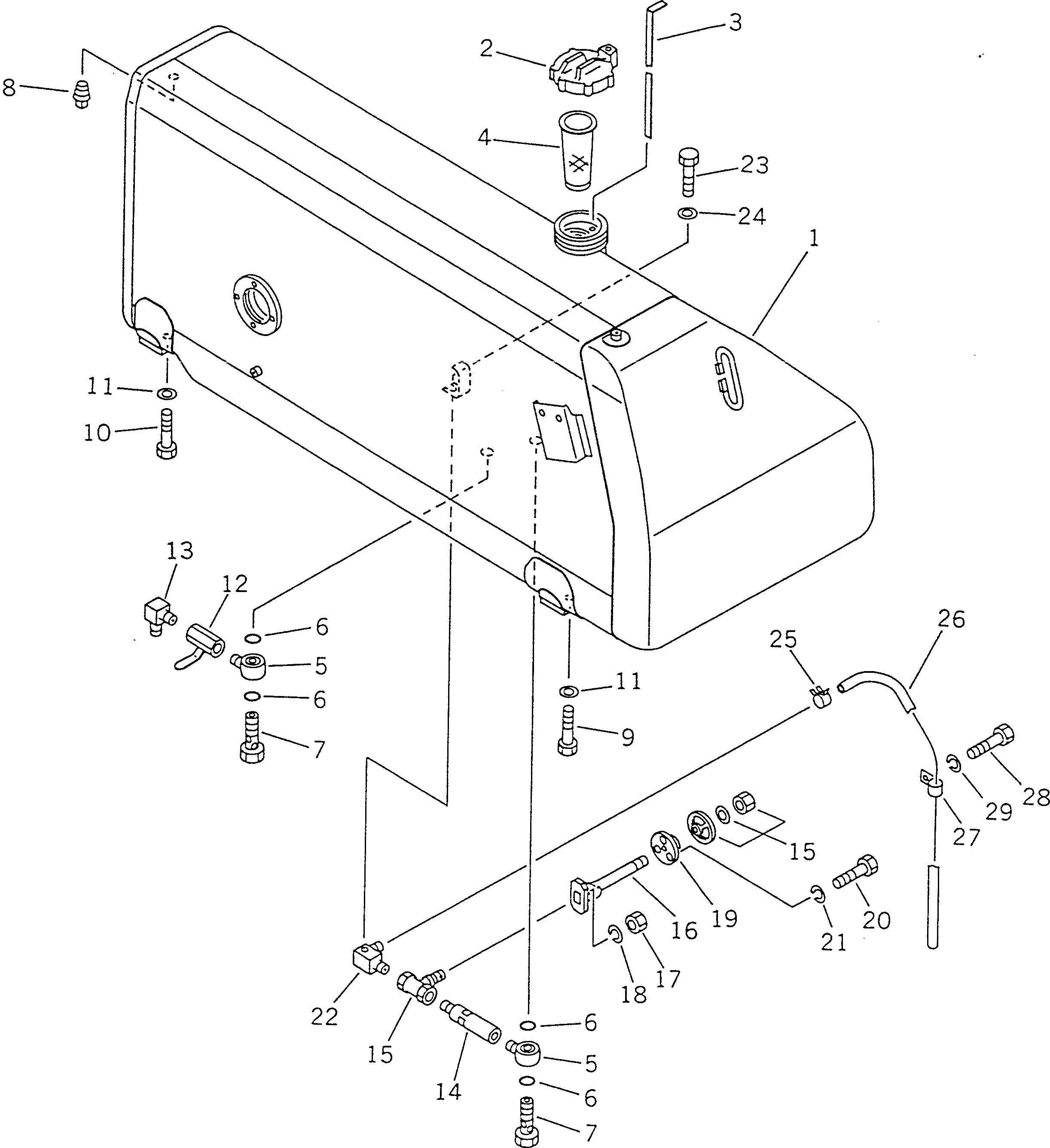 Bulldozers Komatsu / D355A-5 S/N 12622-UP(d355a-5c) / FUEL TANK(030080 : 1301)