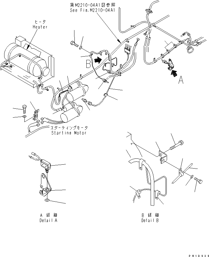 Pipelayers Komatsu / D355C-3 S/N 14263-UP (SA6D140-2 Eng. Installed (-30cent. Spec.))(d355c-1c) / WIRING HARNESS (WITH SAFETY DEVICE) (1/3)(#14413-)(120010 : E0200-01A3)