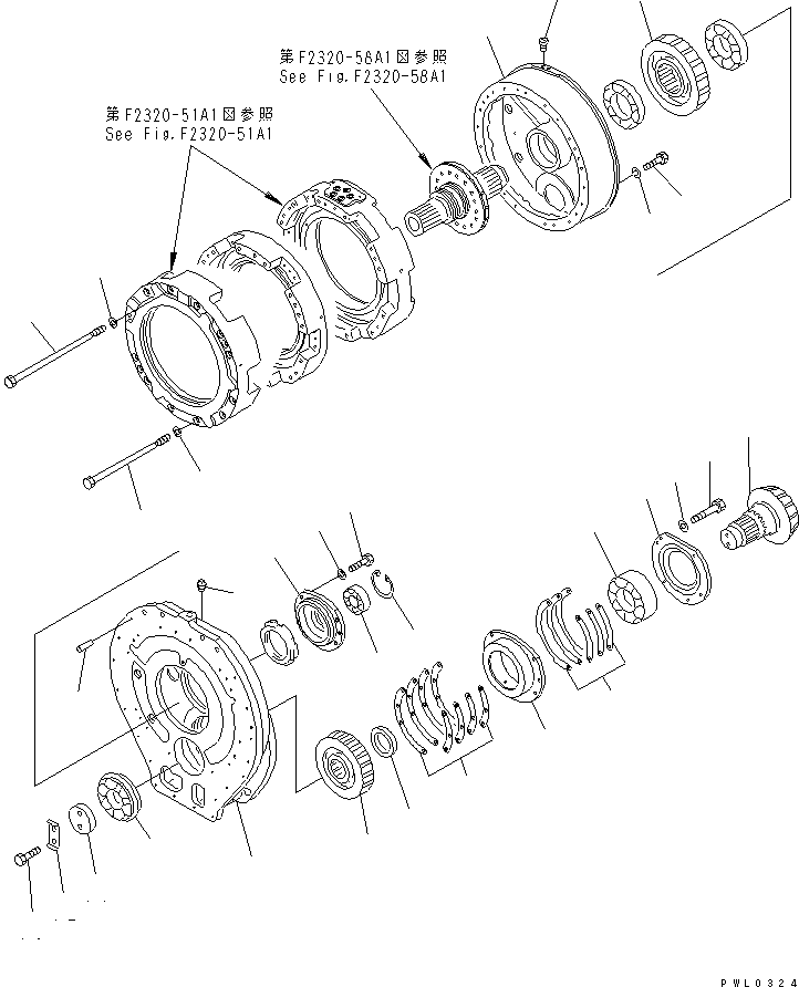 Pipelayers Komatsu / D355C-3 S/N 14263-UP (SA6D140-2 Eng. Installed (-30cent. Spec.))(d355c-1c) / TRANSFER(150170 : F2320-57A2)