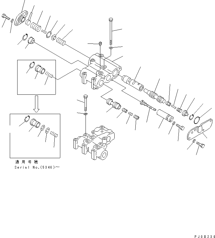 Pipelayers Komatsu / D355C-3 S/N 14263-UP (SA6D140-2 Eng. Installed (-30cent. Spec.))(d355c-1c) / CONTROL VALVE (UPPER)(150200 : F2320-60A2)