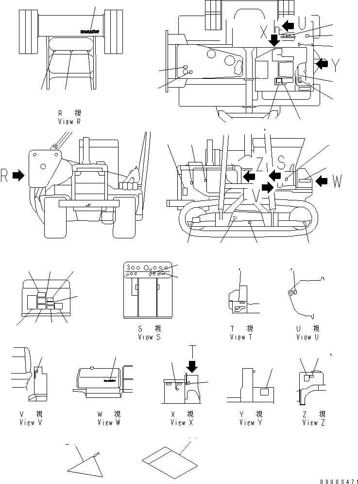 Pipelayers Komatsu / D355C-3 S/N 14263-UP (SA6D140-2 Eng. Installed (-30cent. Spec.))(d355c-1c) / DECAL AND PLATE (ENGLISH)(#14449-)(360010 : U0100-01A0)