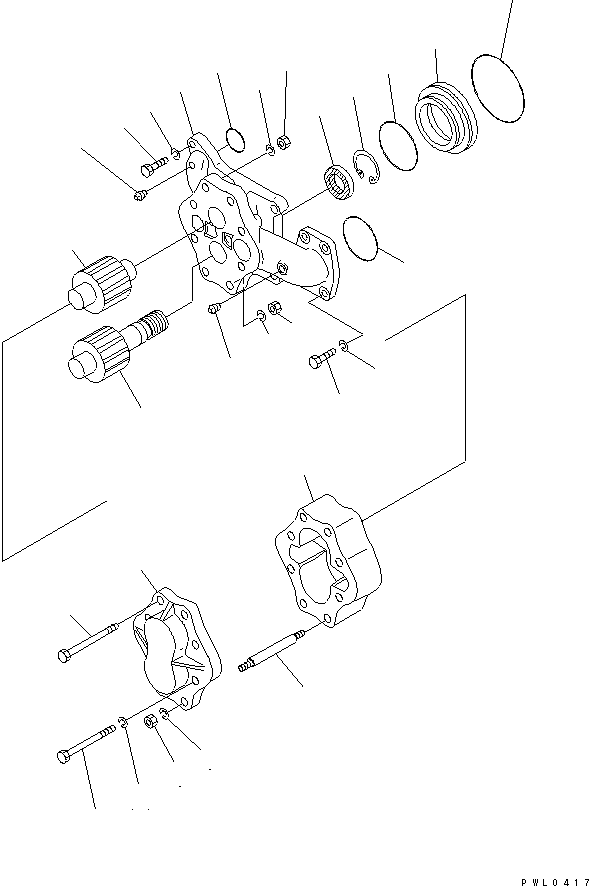 Pipelayers Komatsu / D355C-3 S/N 14263-UP (SA6D140-2 Eng. Installed (-30cent. Spec.))(d355c-1c) / WINCH PUMP(450060 : Y1600-21A0)