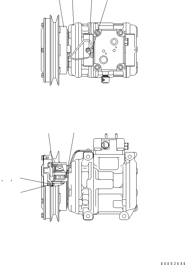 Pipelayers Komatsu / D355C-3 S/N 14263-UP (SA6D140-2 Eng. Installed (-30cent. Spec.))(d355c-1c) / COMPRESSOR(#14649-)(450150 : Y1979-01A0A)