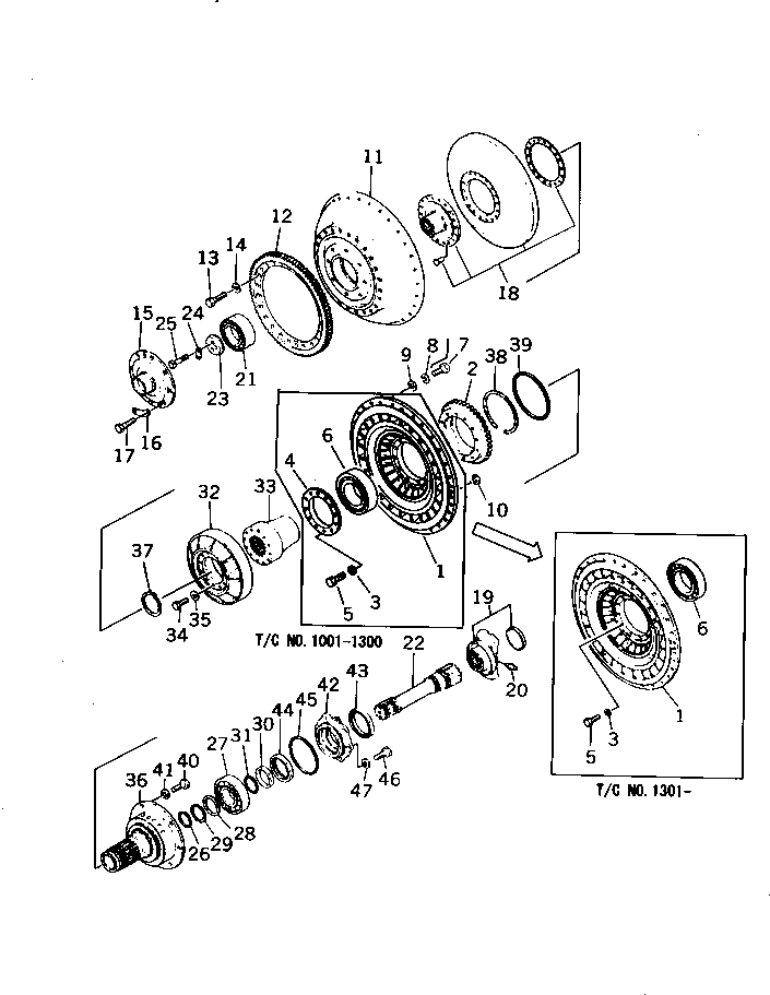 Pipelayers Komatsu / D355C-3 S/N 1800-UP (S6D155-4 Eng. Installed (Chassis only))(d355c-3c) / TURBINE SHAFT AND STATOR(#(1001)-(18585))(060030 : 1222) Pipelayers Komatsu / D355C-3 S/N 1800-UP (S6D155-4 Eng. Installed (Chassis only))(d355c-3c) / TURBINE SHAFT AND STATOR(#(1001)-(18585))(060030 : 1222)