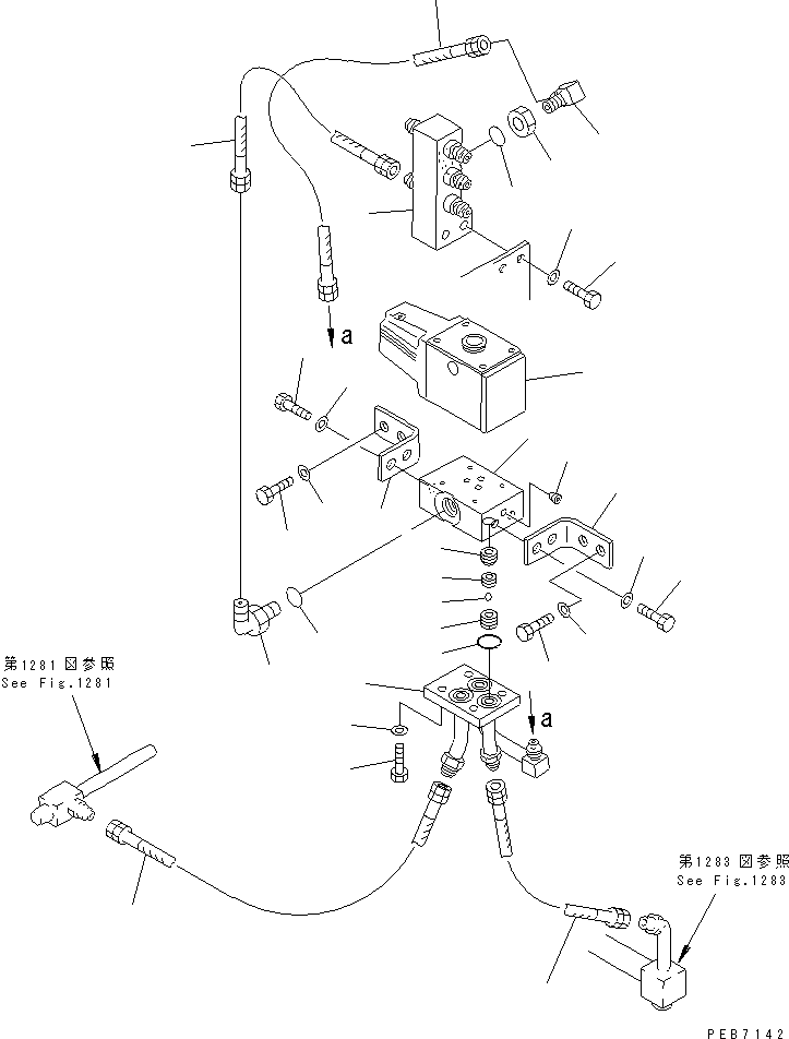 Pipelayers Komatsu / D355C-3 S/N 1800-UP (S6D155-4 Eng. Installed (Chassis only))(d355c-3c) / SOLENOID VALVE PIPING (FOR CONVWEYER SHIFTER)(#12775-)(060330 : 1282)