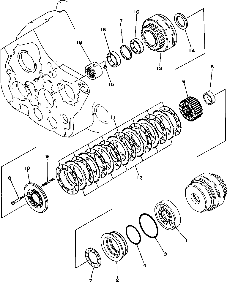 Pipelayers Komatsu / D355C-3 S/N 1800-UP (S6D155-4 Eng. Installed (Chassis only))(d355c-3c) / WINCH CLUTCH GROUP (1/3)(#4001-)(180280 : 1642) Pipelayers Komatsu / D355C-3 S/N 1800-UP (S6D155-4 Eng. Installed (Chassis only))(d355c-3c) / WINCH CLUTCH GROUP (1/3)(#4001-)(180280 : 1642)