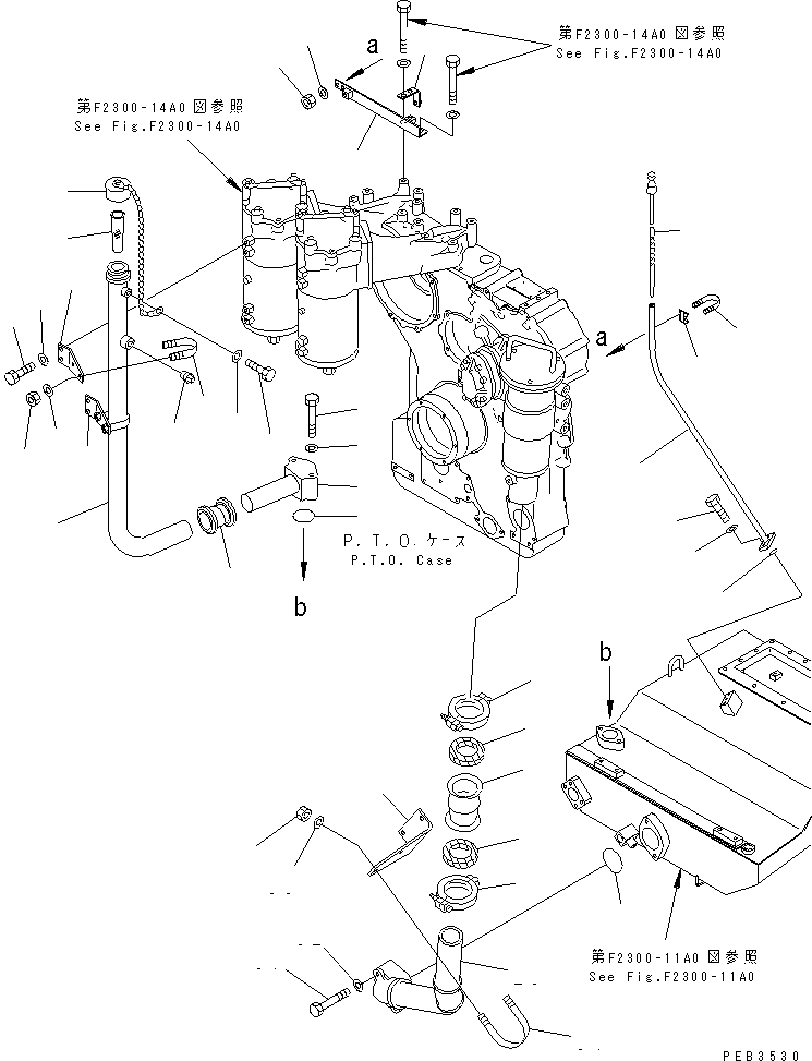 Bulldozers Komatsu / D375A-3 S/N 17001-UP (6 Track Roller)(d375a-3c) / GAUGE AND SUCTION LINE(150140 : F2300-12A0)