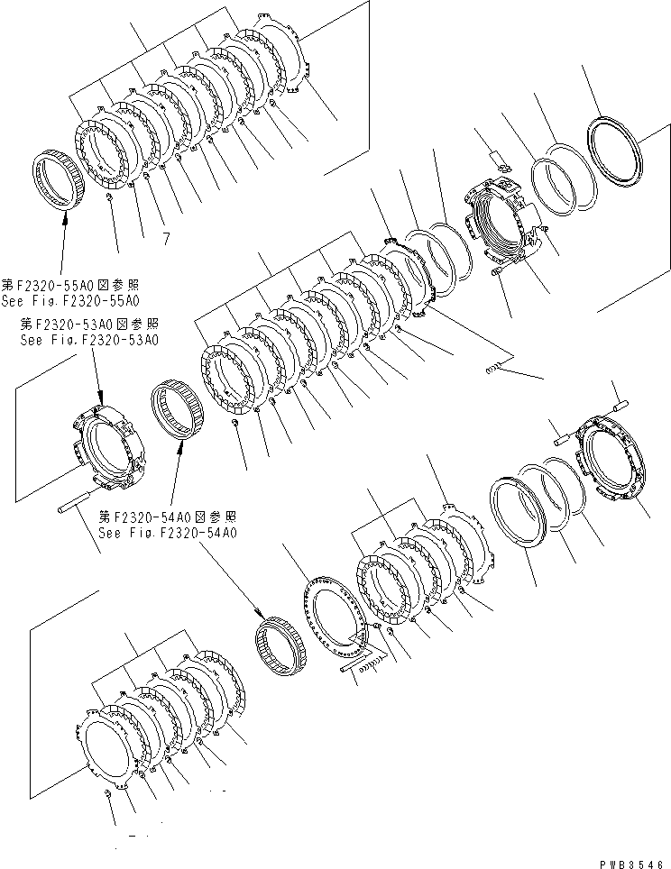 Bulldozers Komatsu / D375A-3 S/N 17001-UP (6 Track Roller)(d375a-3c) / TRANSMISSION (2/8) ? HOUSING (1/2)(150300 : F2320-52A0)