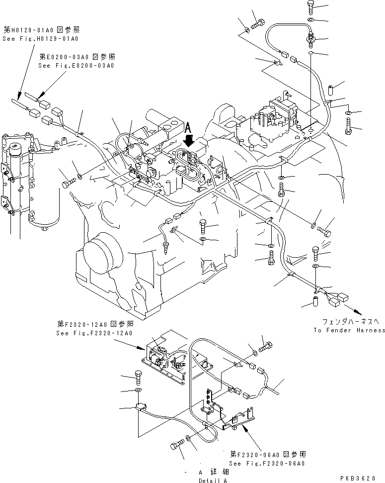 Bulldozers Komatsu / D375A-3 S/N 17001-UP (6 Track Roller)(d375a-3c) / POWER LINE WIRING(150570 : F2830-01A0)