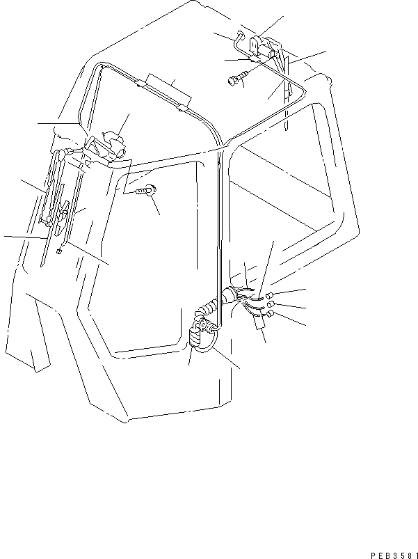 Komatsu parts book diagram for D375A-3 S/N 17001-UP (6 Track Roller): CAB (WIPER)
