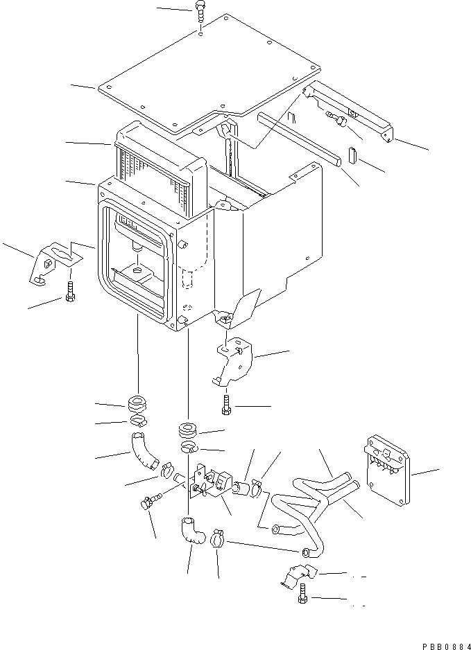 Komatsu parts book diagram for D375A-3 S/N 17001-UP (6 Track Roller): HEATER UNIT