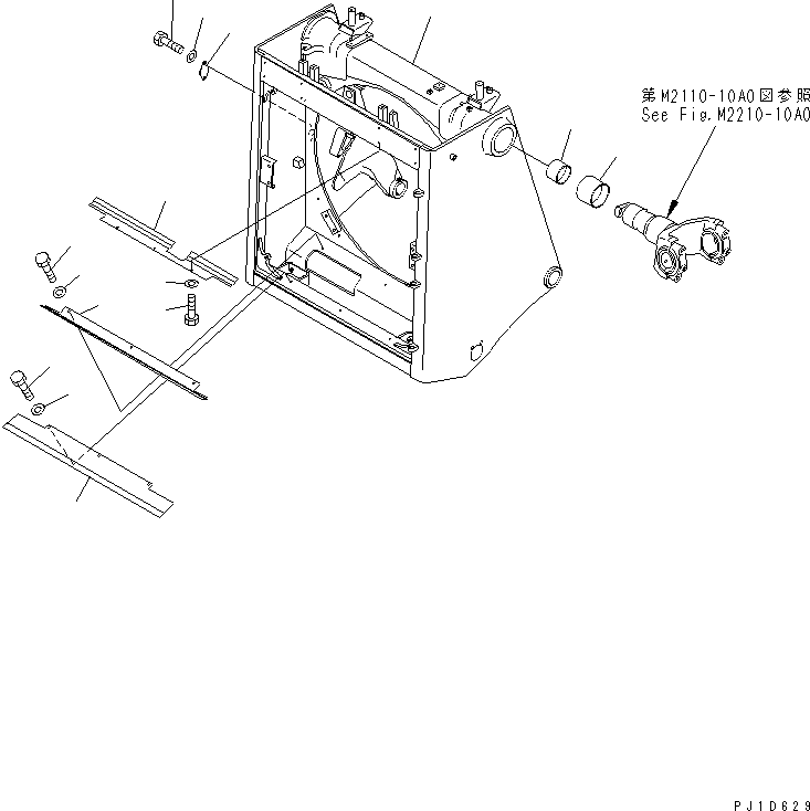 Komatsu parts book diagram for D375A-3 S/N 17001-UP (6 Track Roller): RADIATOR GUARD