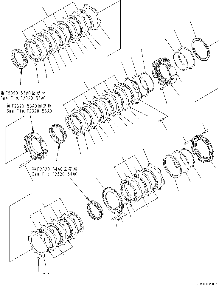 Bulldozers Komatsu / D375A-5 S/N 18001-UP(d375a-5c) / TRANSMISSION (2/8) ? HOUSING (1/2)(150250 : F2320-52A0)
