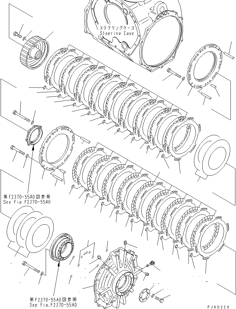 Bulldozers Komatsu / D375A-5 S/N 18001-UP(d375a-5c) / STEERING (4/8) ? STEERING CLUTCH AND BRAKE (1/2)(#18001-(153895))(150420 : F2370-54A0)