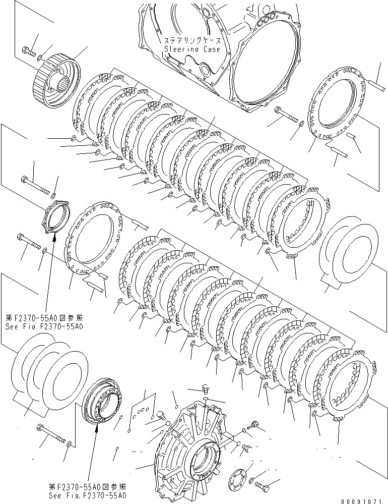 Bulldozers Komatsu / D375A-5 S/N 18001-UP(d375a-5c) / STEERING (4/8) ? STEERING CLUTCH AND BRAKE (1/2)(150430 : F2370-54A0A)