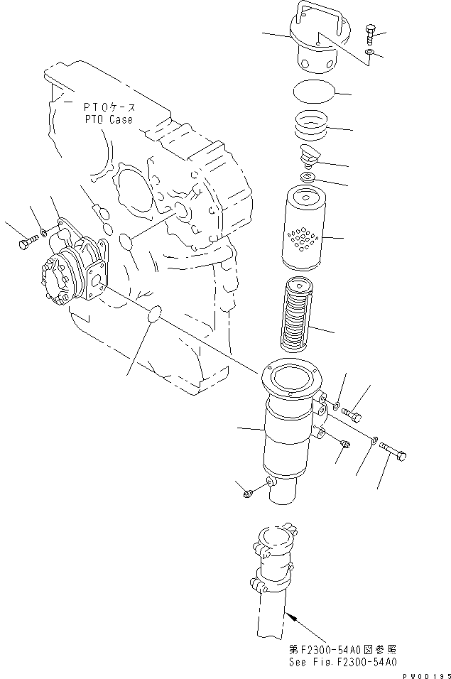 Bulldozers Komatsu / D375A-5D S/N 17743-UP (-50cent. Spec.)(d375a-7c) / POWER TRAIN (5/13) ? STRAINER AND POWER LINE PUMP(150060 : F2300-55A0)