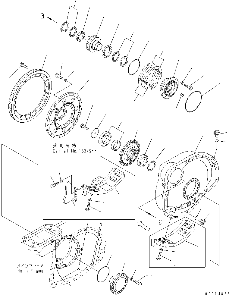 Bulldozers Komatsu / D375A-5D S/N 17743-UP (-50cent. Spec.)(d375a-7c) / FINAL DRIVE (CASE) (R.H.)(150530 : F2380-05A1)