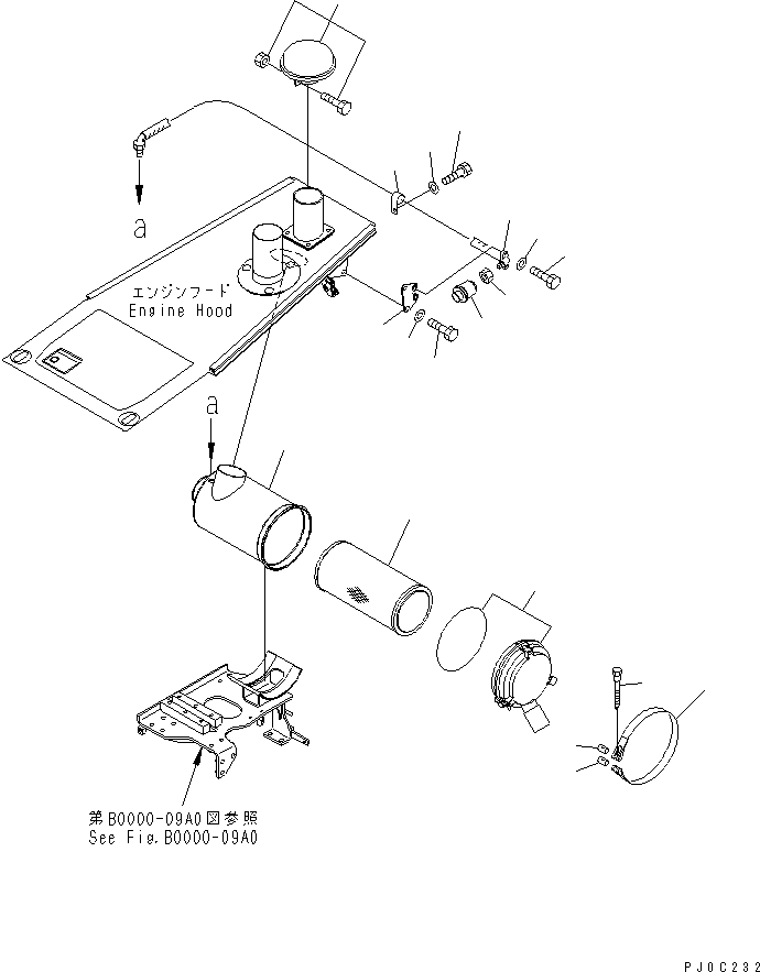 Bulldozers Komatsu / D37EX-21A-M S/N 5501-UP(d37ex-0r) / AIR CLEANER(030030 : B0000-04A0)
