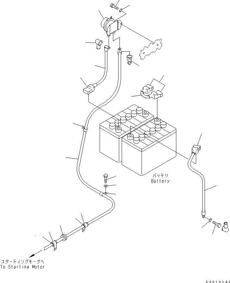 Bulldozers Komatsu / D37EX-21A-M S/N 5501-UP(d37ex-0r) / BATTERY WIRING(120060 : E0210-01A0)